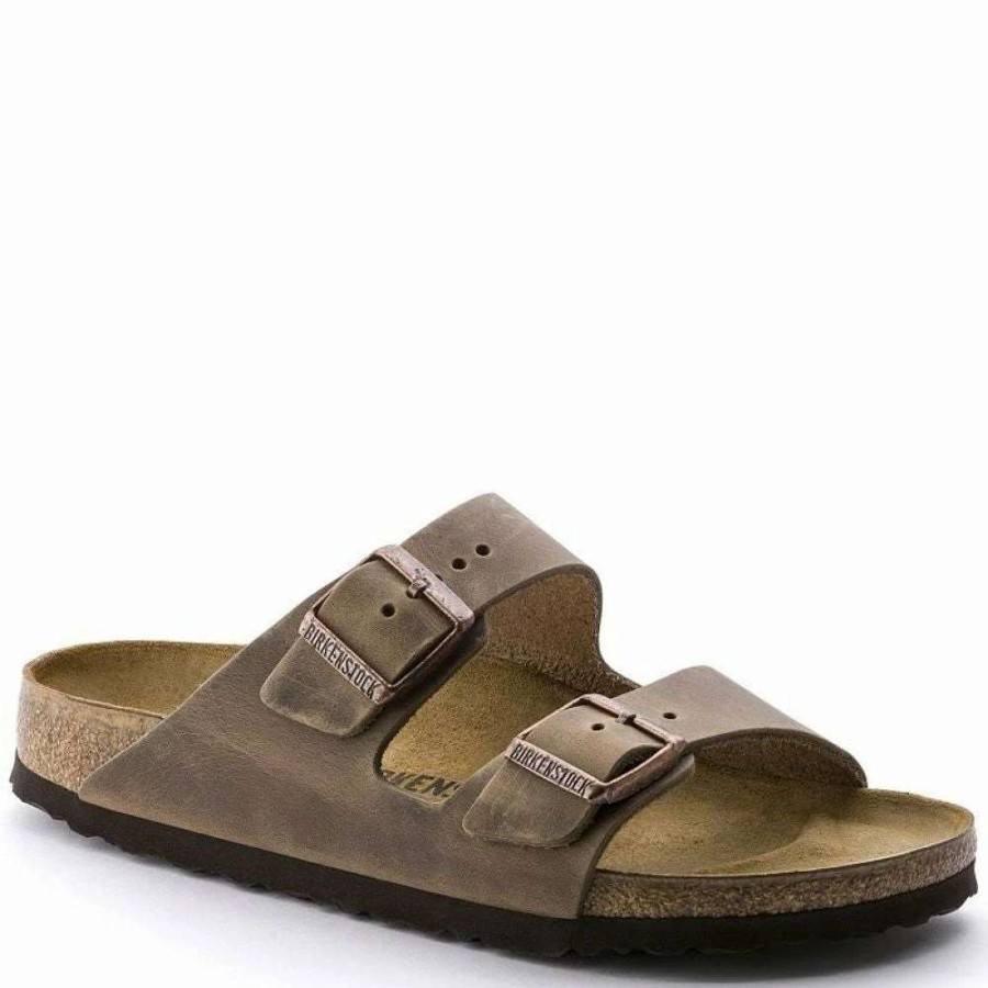 Strap Sandals * | Birkenstock Arizona Oiled Leather In Tobacco Brown (Narrow Width)