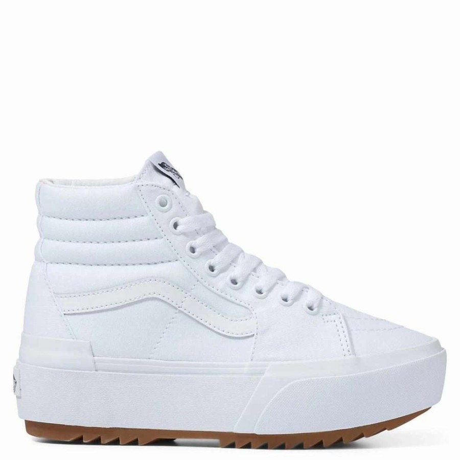 High Top * | Vans Women'S Sk8-Hi Canvas Stacked In True White