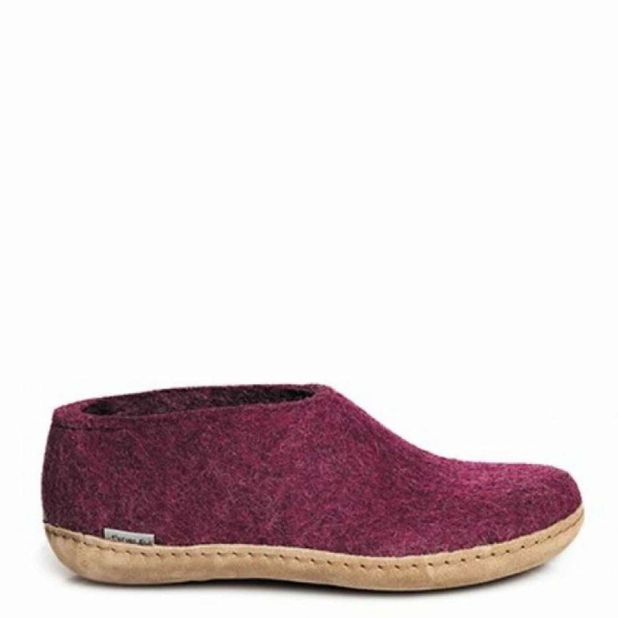 Indoor * | Glerups Women'S Shoe Leather Sole In Cranberry