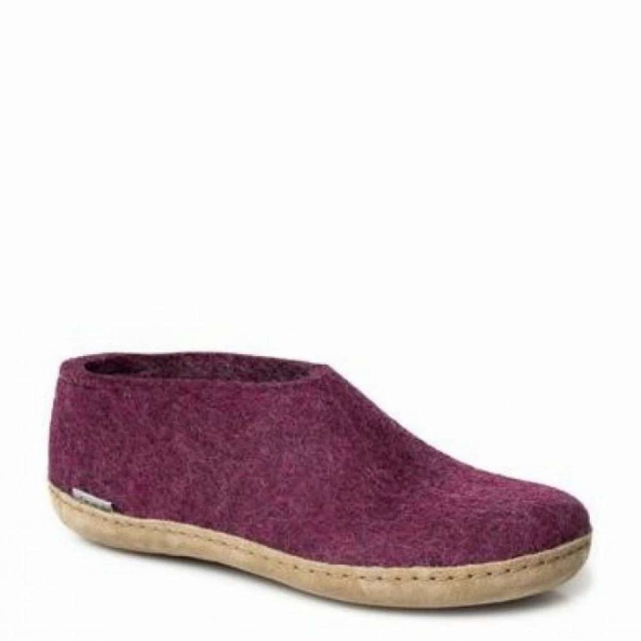 Indoor * | Glerups Women'S Shoe Leather Sole In Cranberry