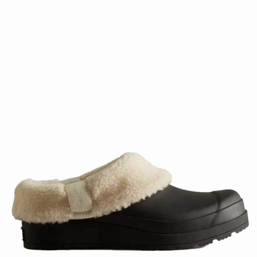 Outdoor * | Hunter Women'S Play Vegan Shearling Insulated Clogs In Black