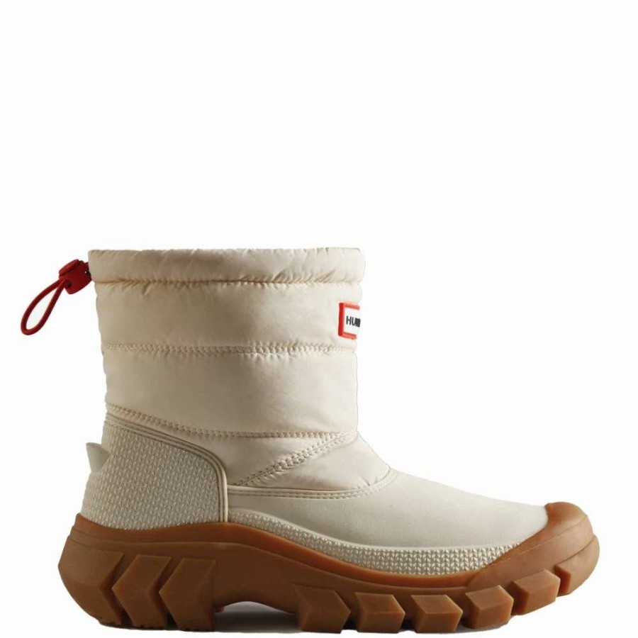 Ankle Boots * | Hunter Women'S Intrepid Insulated Short Snow Boots In White Willow/Gum