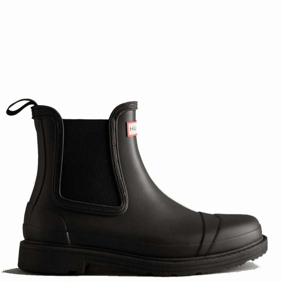 Ankle Boots * | Hunter Women'S Commando Chelsea Boots In Black