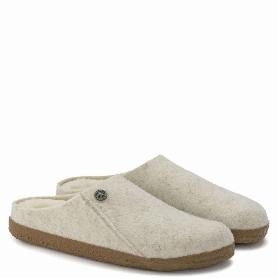 Indoor * | Birkenstock Women'S Zermatt Shearling Wool Felt In Ecru (Narrow Width)