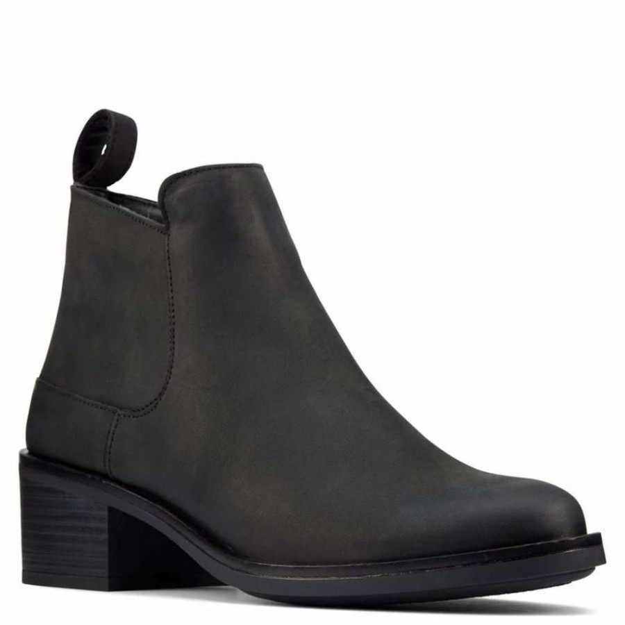 Ankle Boots * | Clarks Women'S Memi Zip In Black Leather