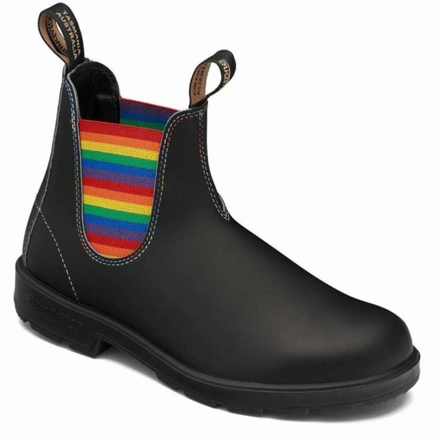 Ankle Boots * | Blundstone Women'S Original 2105 In Black With Rainbow Elastic And Contrast Stitching