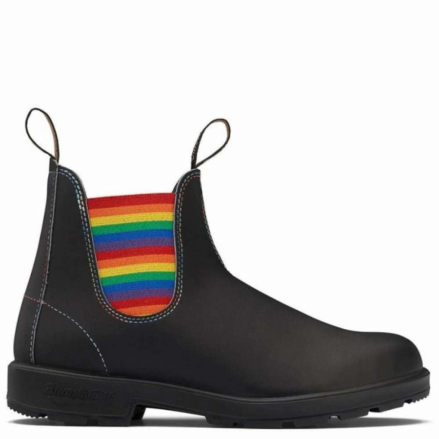 Ankle Boots * | Blundstone Women'S Original 2105 In Black With Rainbow Elastic And Contrast Stitching