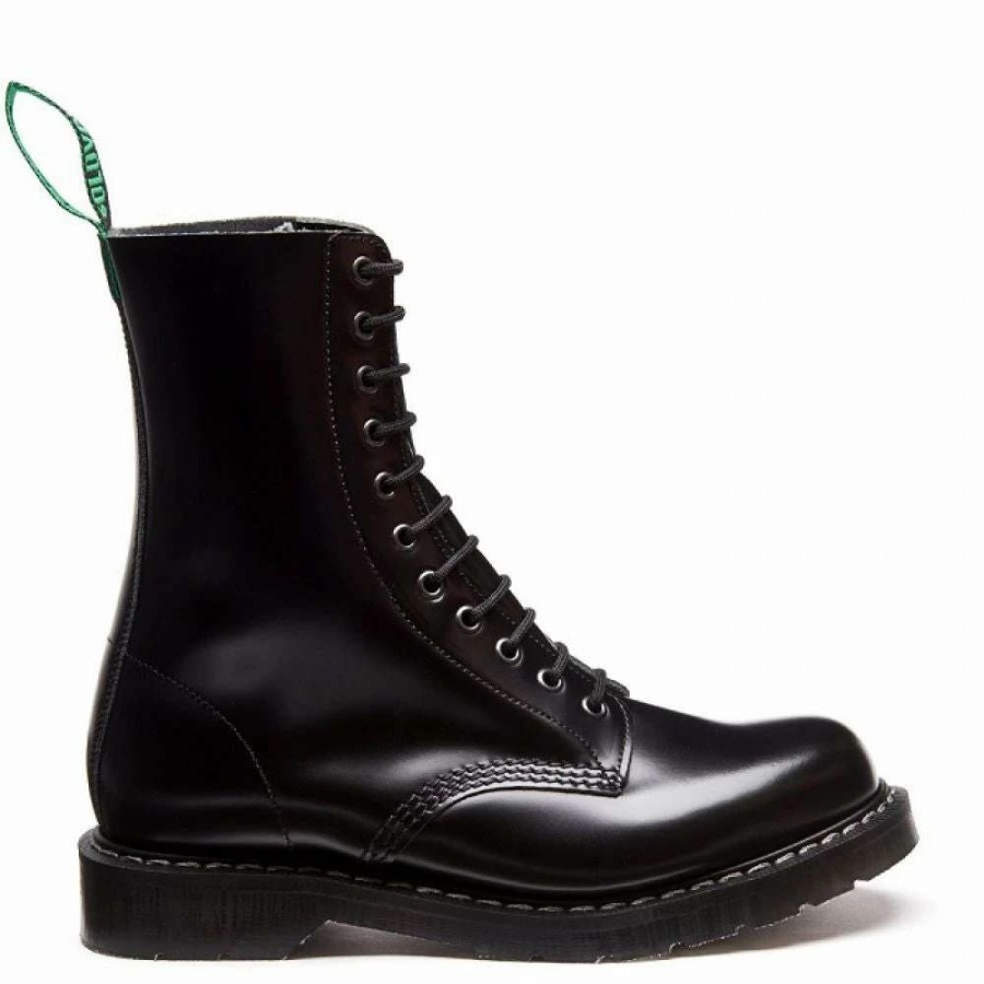 Ankle Boots * | Solovair 11 Eye Derby Boot In Black Hi-Shine