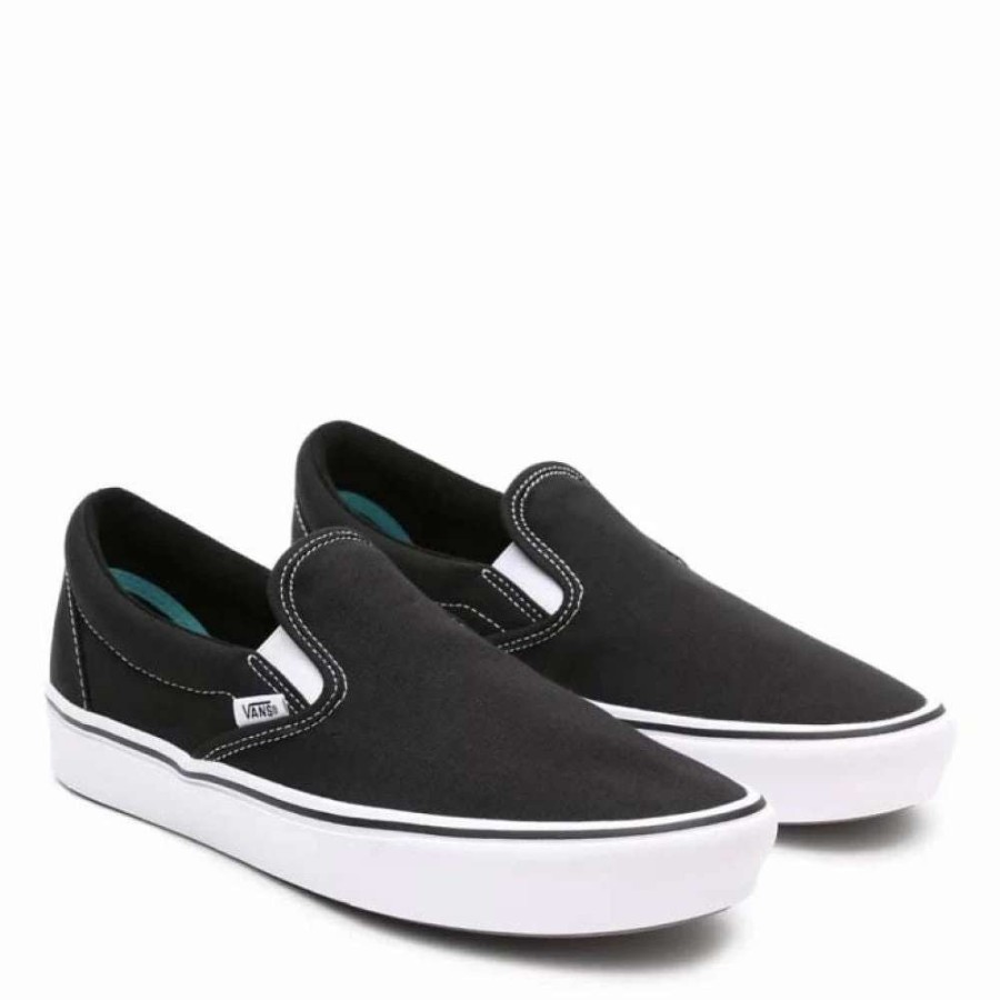 Low Top * | Vans Comfycush Slip-On In Black/True White