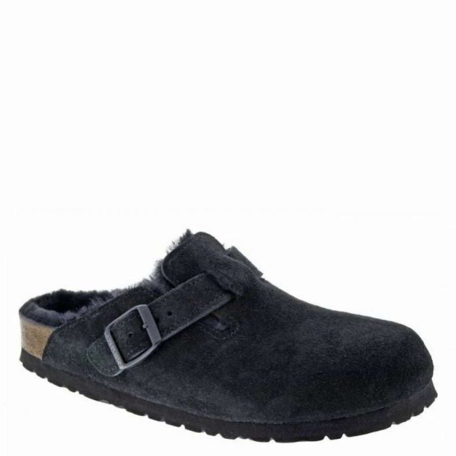 Outdoor * | Birkenstock Boston Shearling Suede Leather In Black