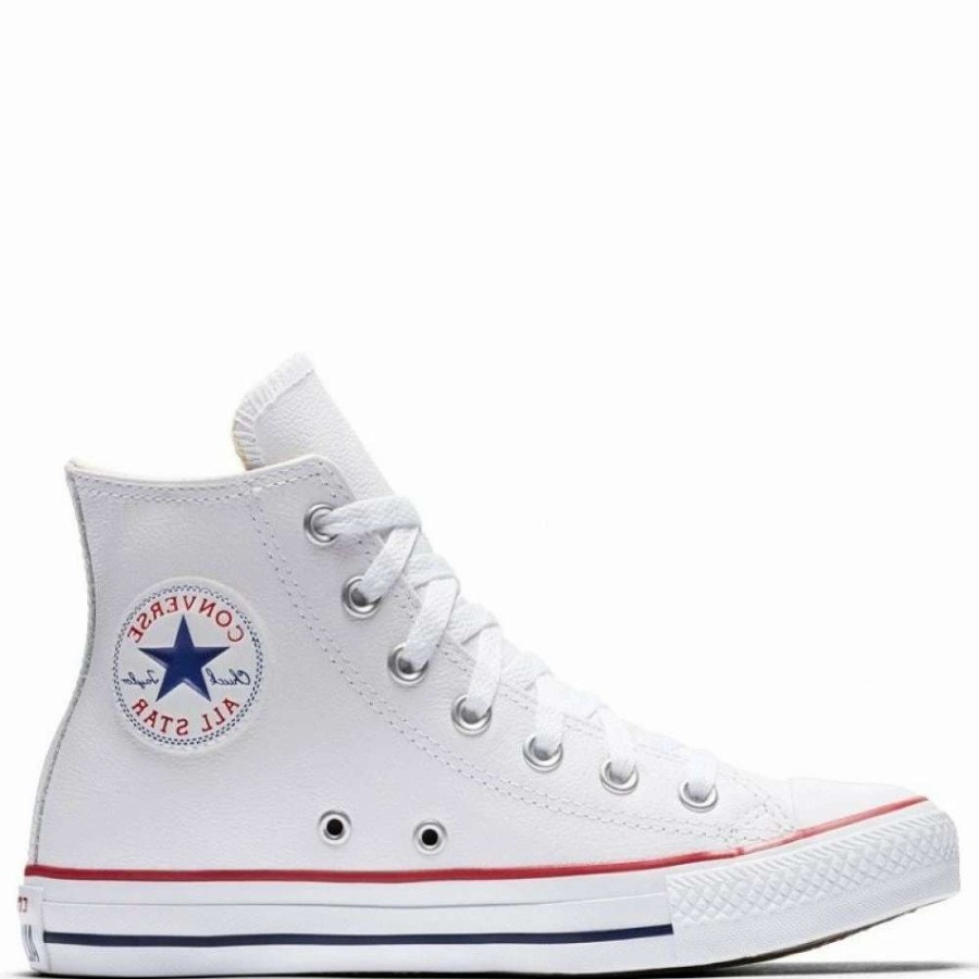 High Top * | Converse Chuck Taylor All Star Leather High Top In Optic White