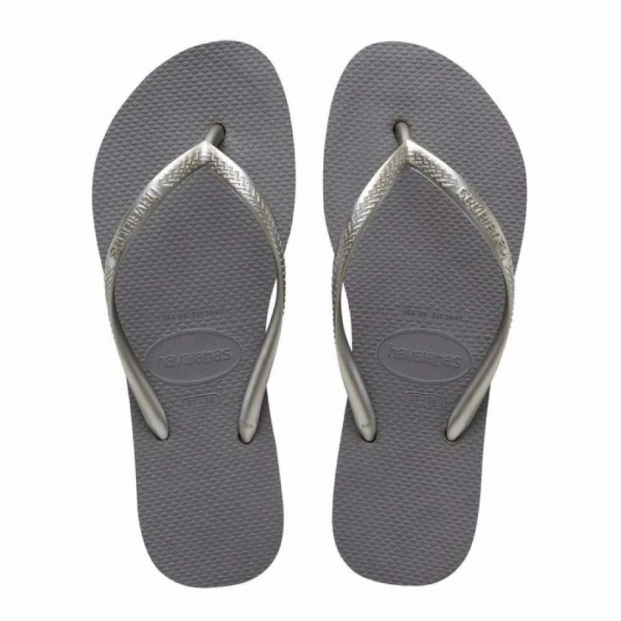 Flip-Flops * | Havaianas Women'S Slim Flatform Flip Flop In Steel Grey