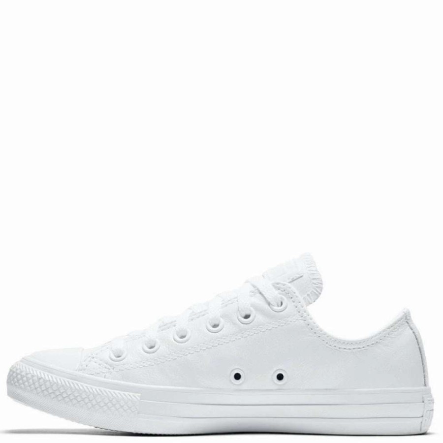 Low Top * | Converse Chuck Taylor All Star Mono Leather Low Top In White Monochrome