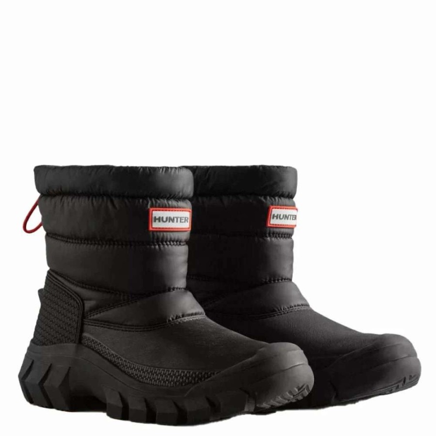 Ankle Boots * | Hunter Women'S Intrepid Insulated Short Snow Boots In Black