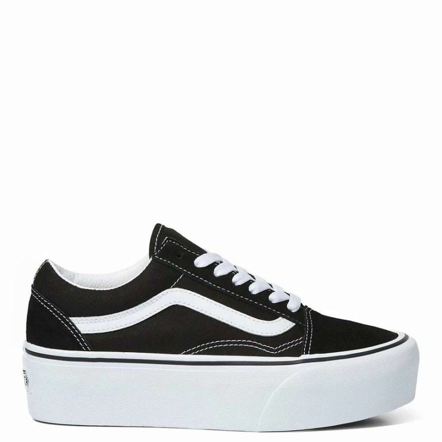 Low Top * | Vans Women'S Old Skool Stackform In Suede/Canvas Black/True White