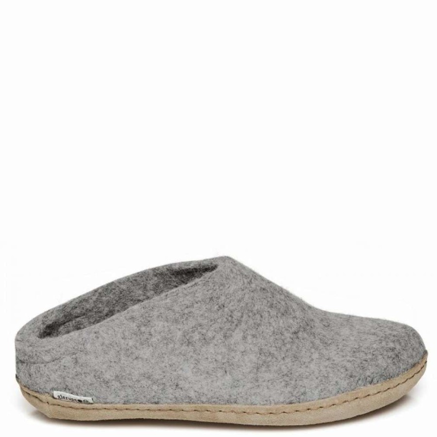 Indoor * | Glerups Open Heel Leather Sole In Grey