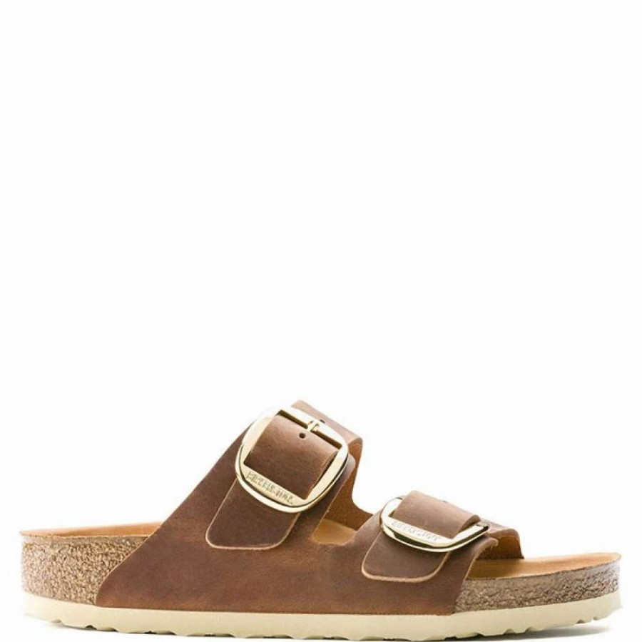 Strap Sandals * | Birkenstock Women'S Arizona Big Buckle Oiled Leather In Cognac (Narrow Width)