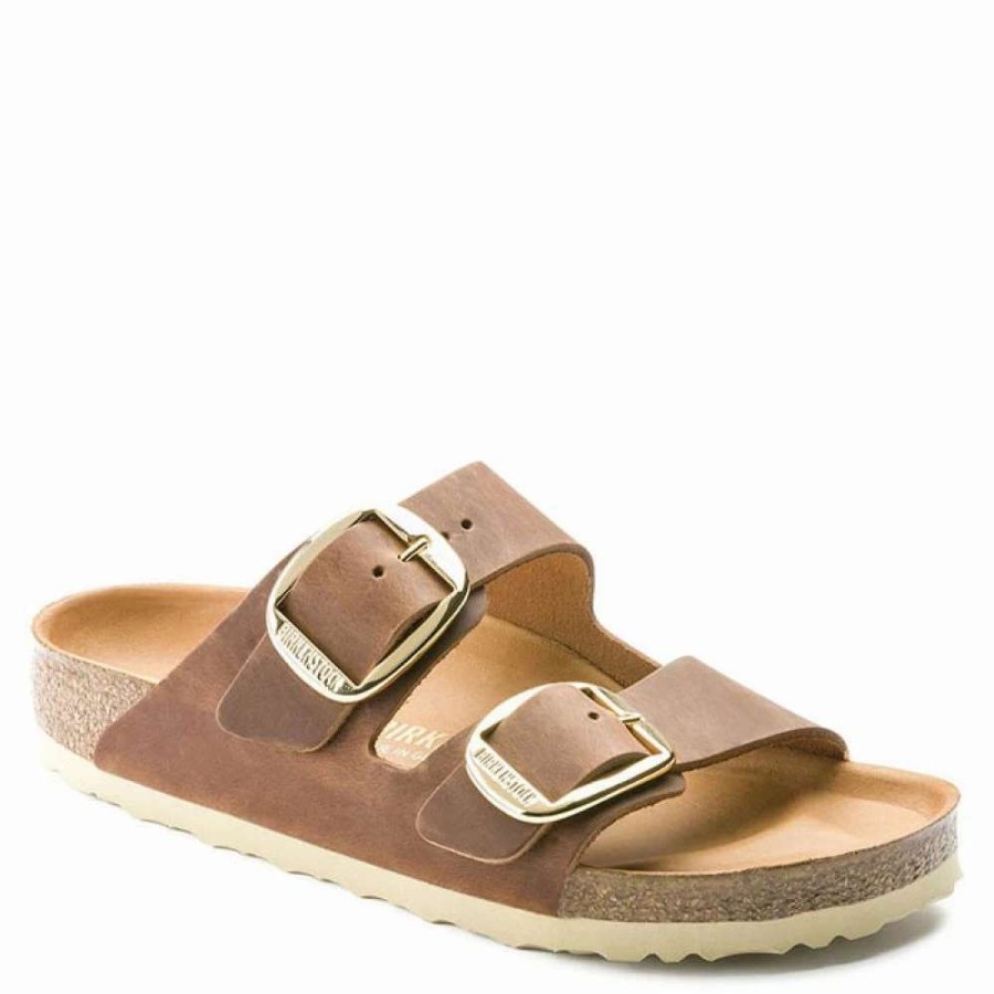 Strap Sandals * | Birkenstock Women'S Arizona Big Buckle Oiled Leather In Cognac (Narrow Width)