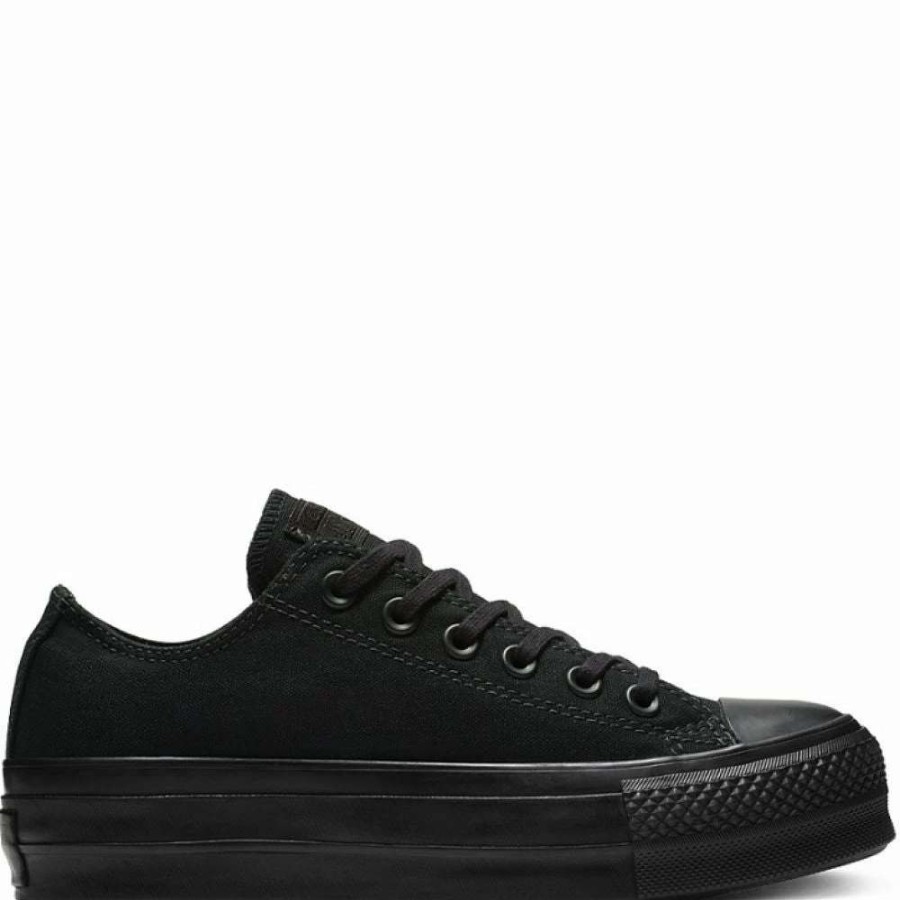 Low Top * | Converse Women'S All Star Clean Low Top Lift In Black/Black