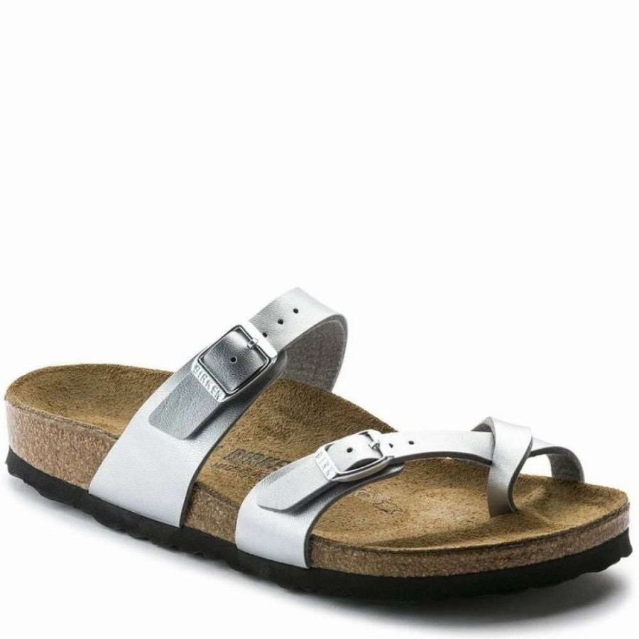 Strap Sandals * | Birkenstock Mayari Birko-Flor In Silver