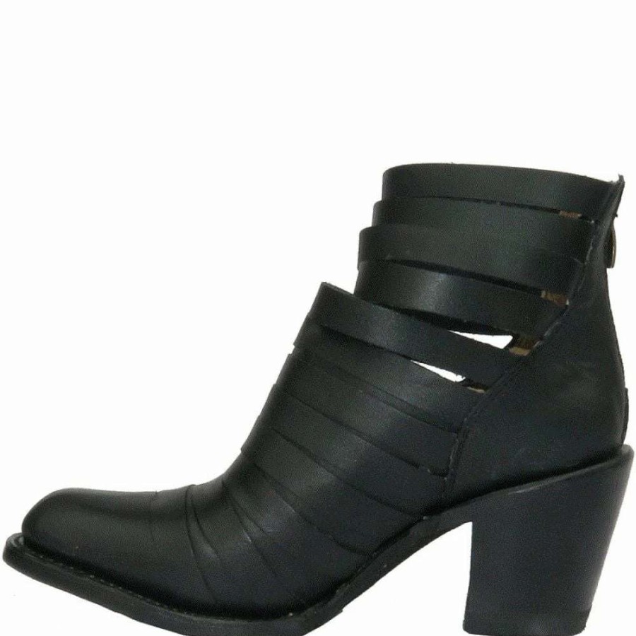 Ankle Boots * | Getoutside Women'S Lola Strappy Heel Boot In Black