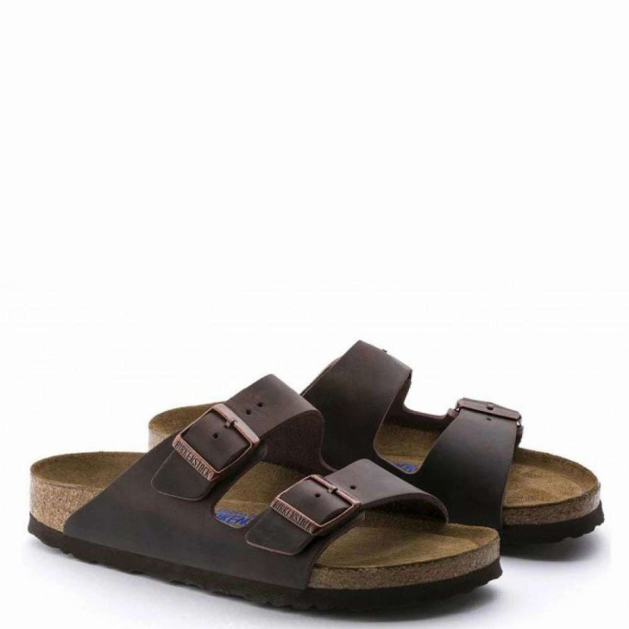 Strap Sandals * | Birkenstock Arizona Softbed Oiled Leather In Habana (Narrow Width)