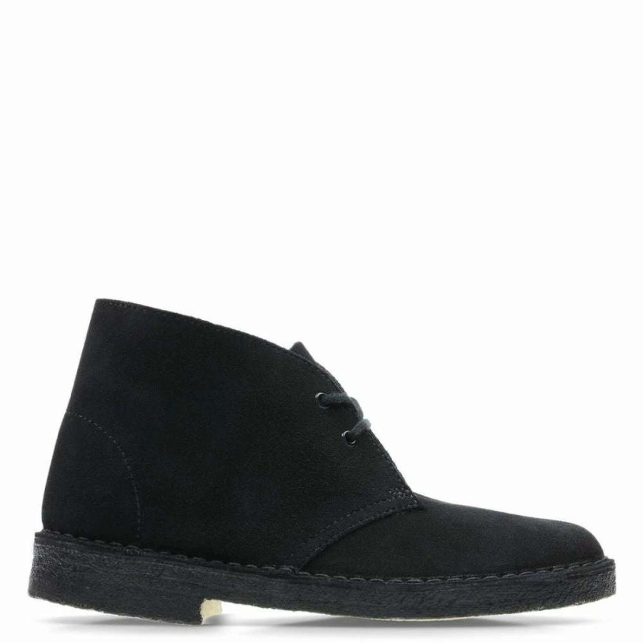 Ankle Boots * | Clarks Women'S Desert Boot In Black Suede