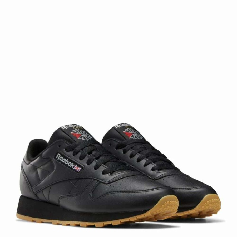 Low Top * | Reebok Women'S Classic Leather In Core Black/Pure Grey 5/Rubber Gum 3