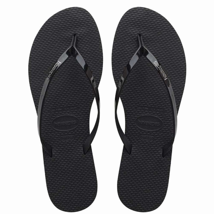 Flip-Flops * | Havaianas Women'S You Metallic Flip Flop Bk In Black