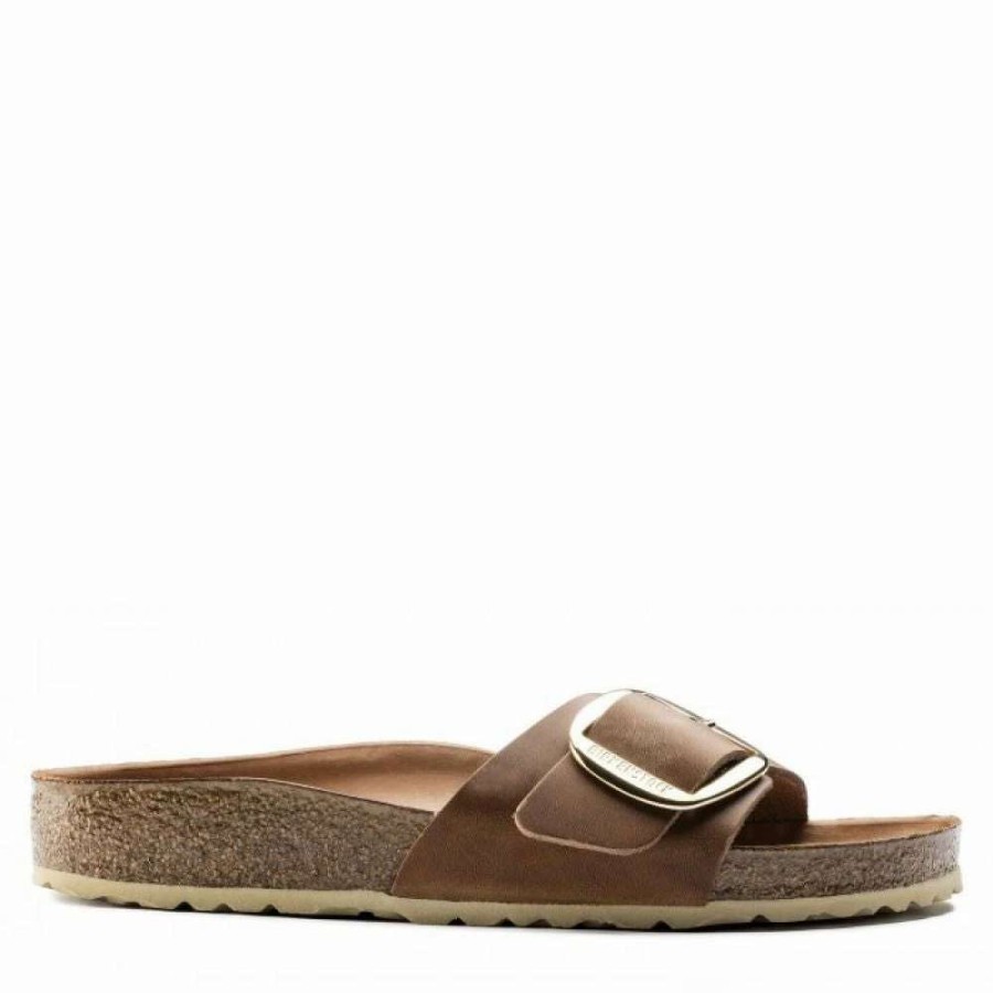 Strap Sandals * | Birkenstock Women'S Madrid Big Buckle Oiled Leather In Cognac (Narrow Width)