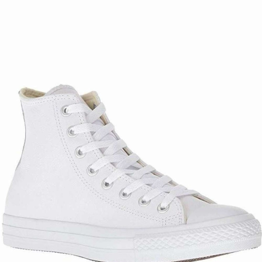 High Top * | Converse Chuck Taylor All Star Mono Leather High Top In White Monochrome