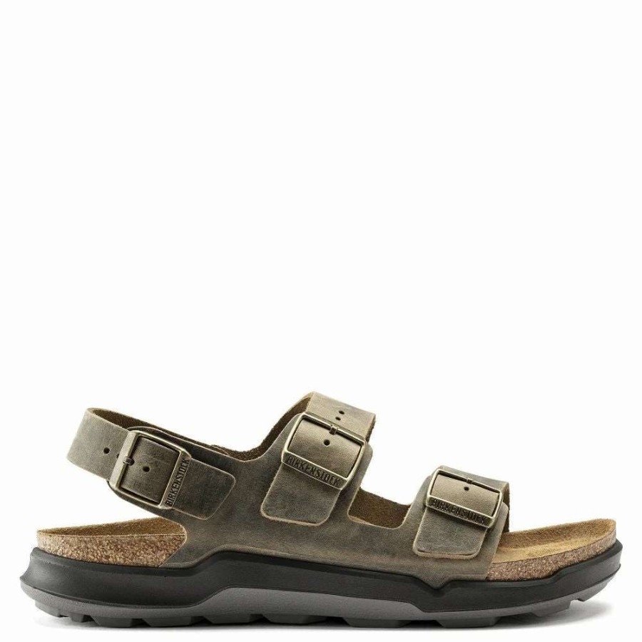 Strap Sandals * | Birkenstock Men'S Milano Ct Oiled Leather In Faded Khaki