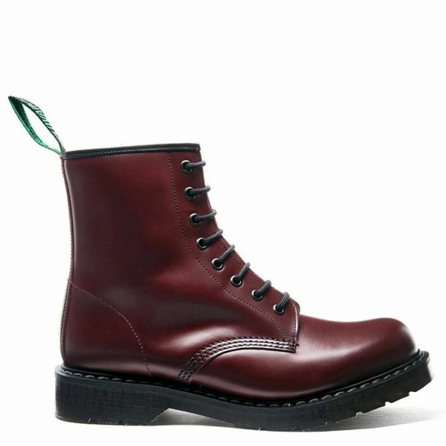 Ankle Boots * | Solovair 8 Eye Derby Boot In Oxblood Hi-Shine