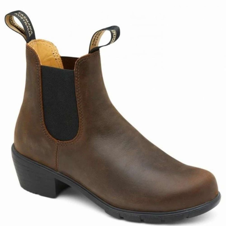 Ankle Boots * | Blundstone Women'S Series Heel 1673 In Antique Brown