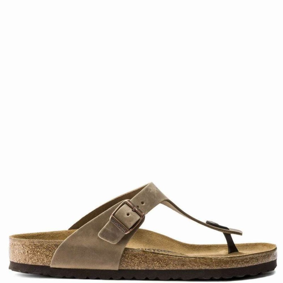 Strap Sandals * | Birkenstock Women'S Gizeh Oiled Leather In Tobacco Brown