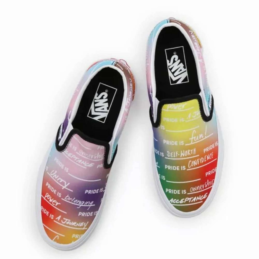 Low Top * | Vans Pride Classic Slip-On In Rainbow/True White