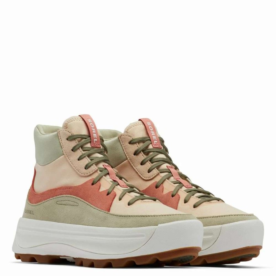 High Top * | Sorel Women'S Ona 530 Mid Sneaker In Nova Sand/Paradox Pink