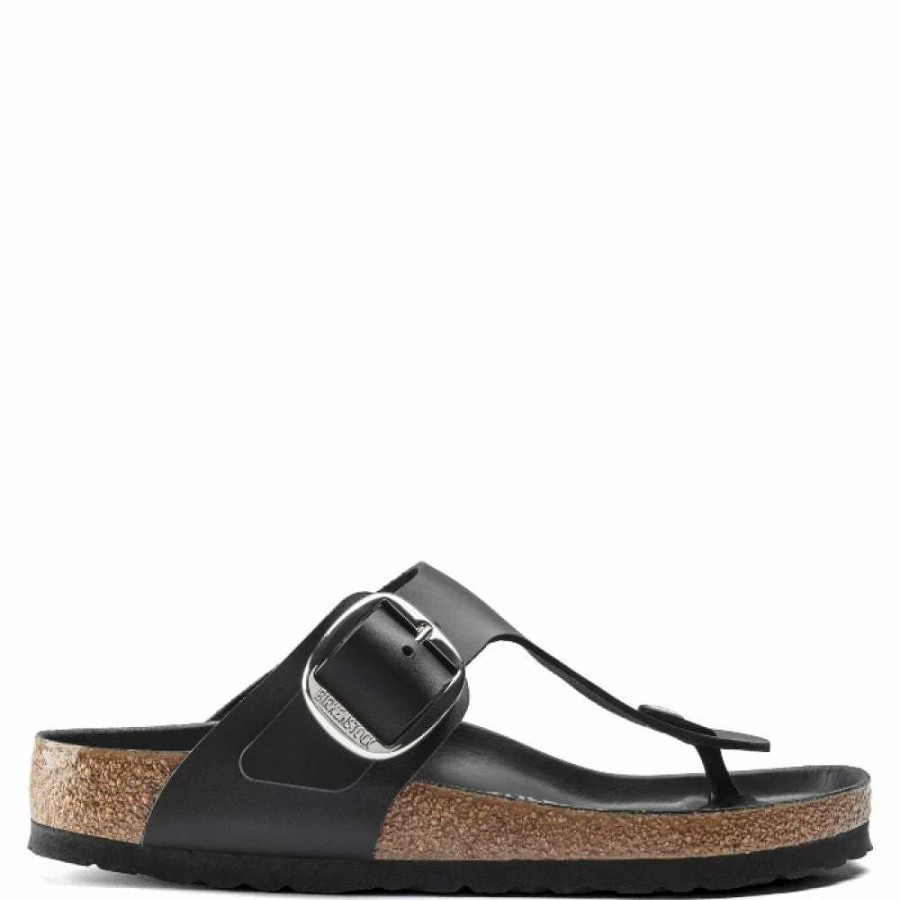 Strap Sandals * | Birkenstock Women'S Gizeh Big Buckle Leather In Black