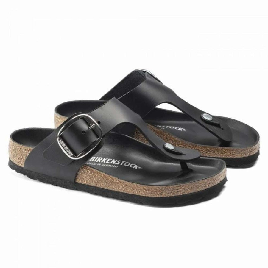 Strap Sandals * | Birkenstock Women'S Gizeh Big Buckle Leather In Black