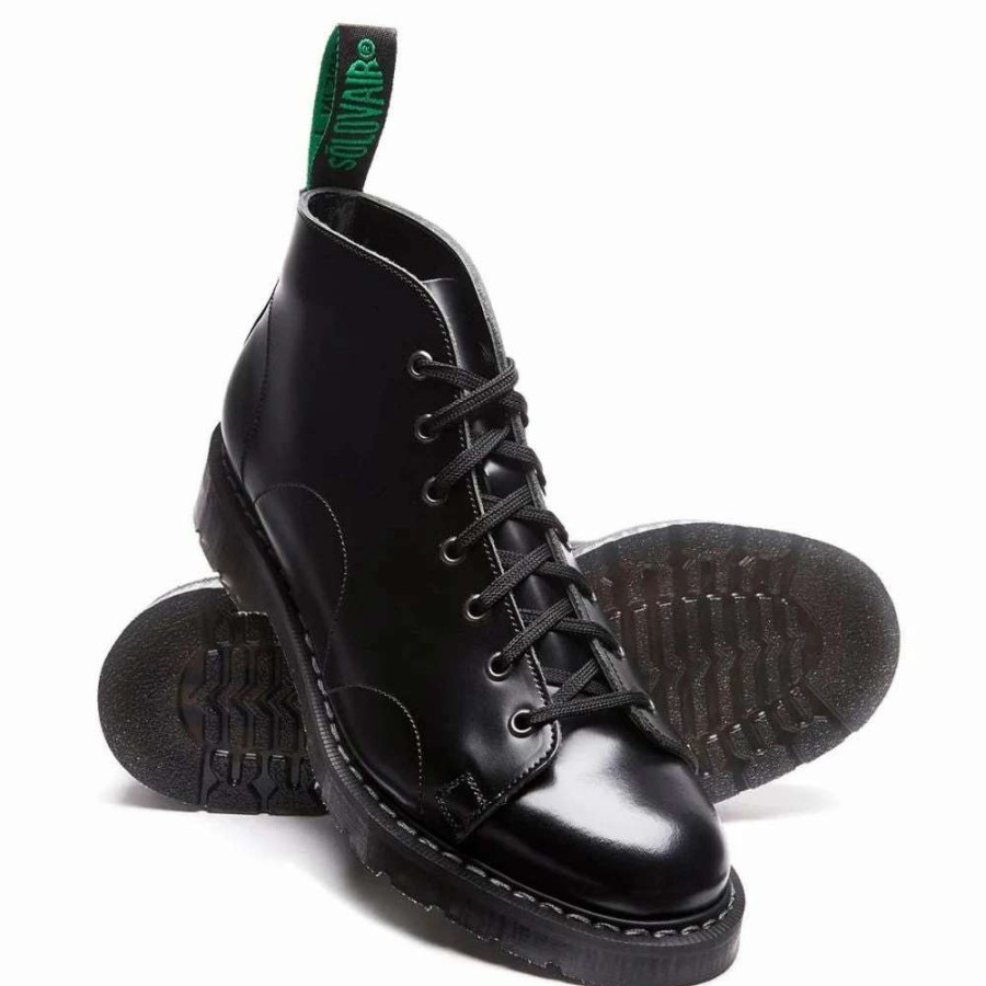 Ankle Boots * | Solovair Monkey Boot In Black Hi-Shine