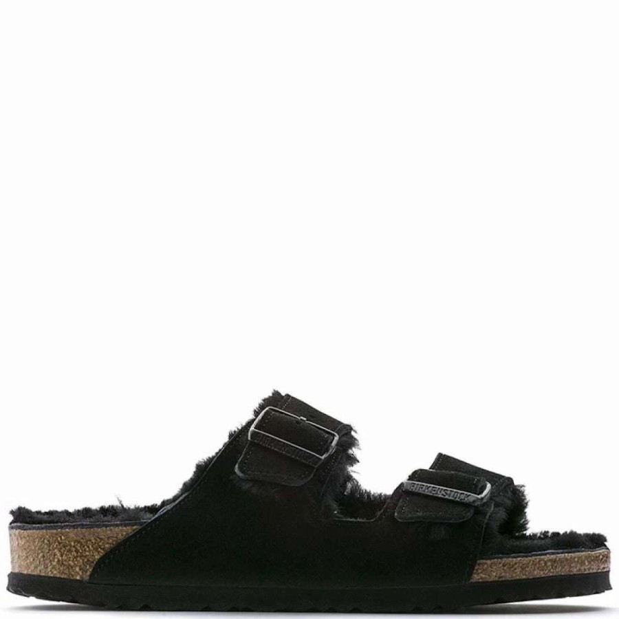 Indoor * | Birkenstock Arizona Shearling In Black (Narrow Width)