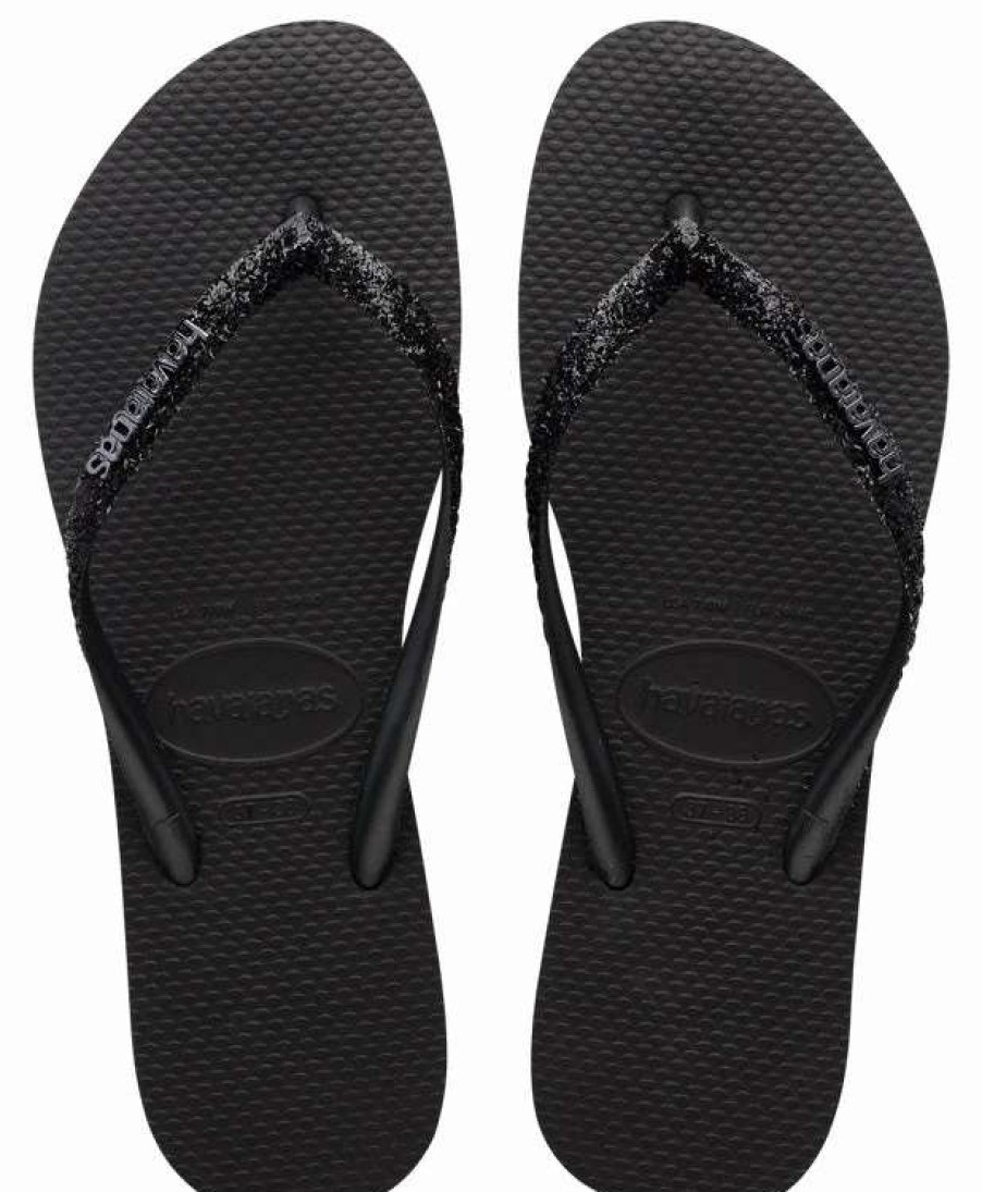 Strap Sandals * | Havaianas Women'S Slim Glitter Ii In Black