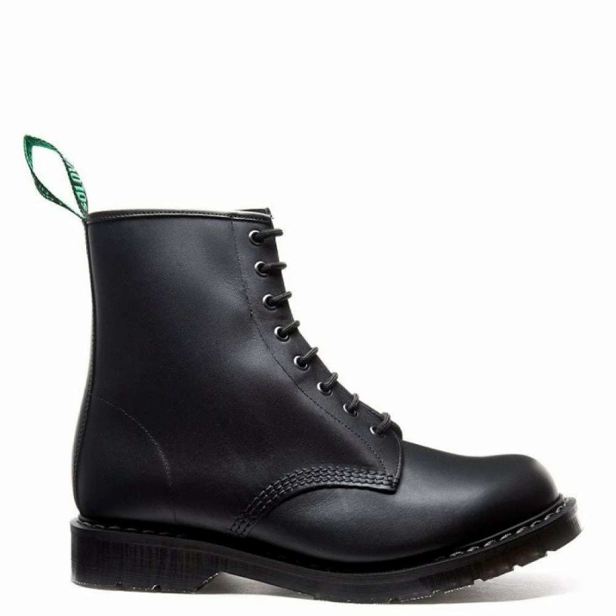 Ankle Boots * | Solovair 8 Eye Derby Boot In Black Greasy