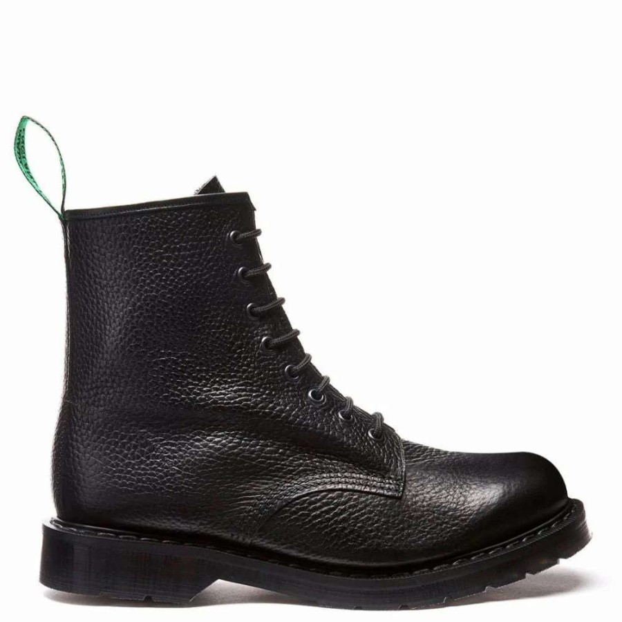 Ankle Boots * | Solovair 8 Eye Derby Boot In Black Grain