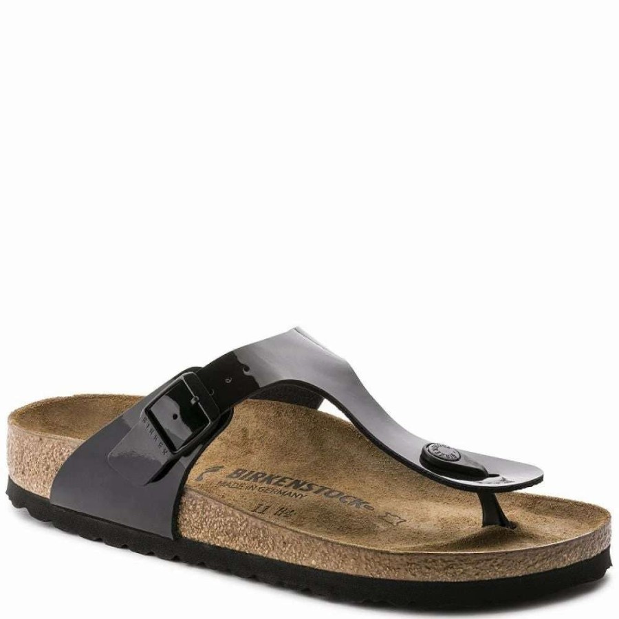 Strap Sandals * | Birkenstock Gizeh Birko-Flor Patent In Black