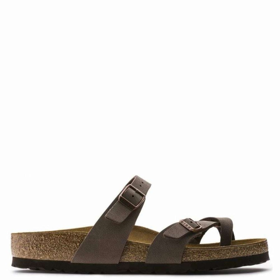 Strap Sandals * | Birkenstock Mayari Birko-Flor Nubuck In Mocha (Narrow Width)