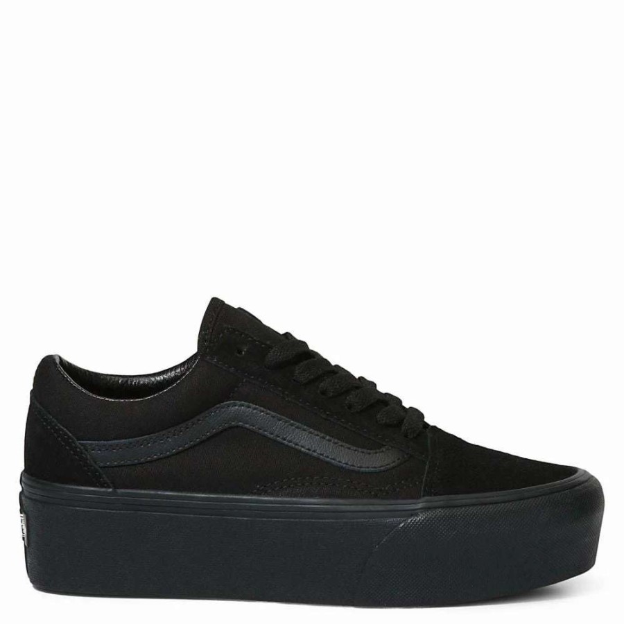 Low Top * | Vans Women'S Old Skool Stackform In Suede/Canvas Black/Black