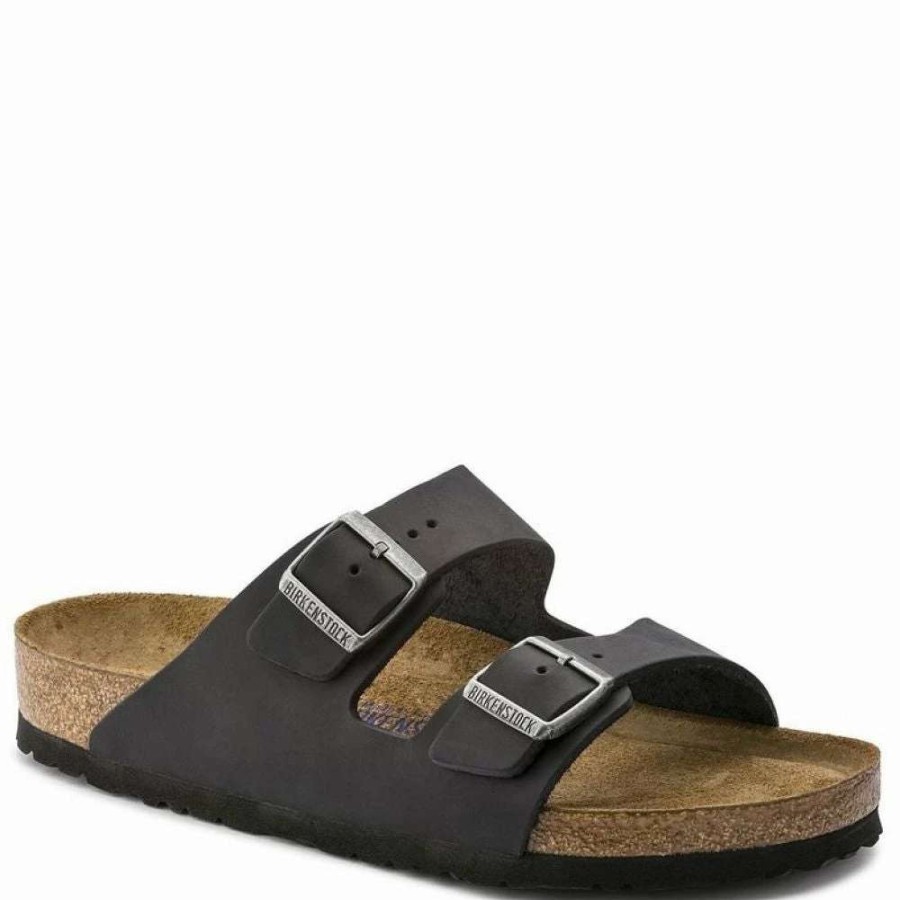 Strap Sandals * | Birkenstock Arizona Softbed Oiled Leather In Black