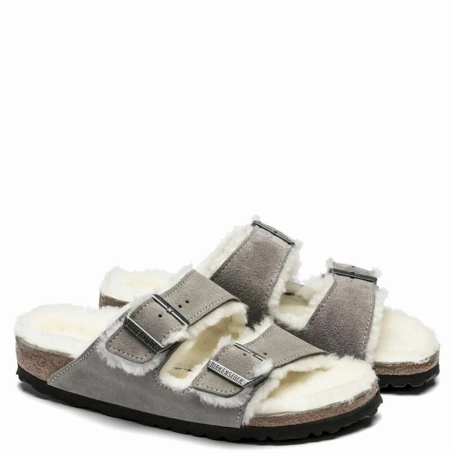 Indoor * | Birkenstock Women'S Arizona Shearling In Stone Coin