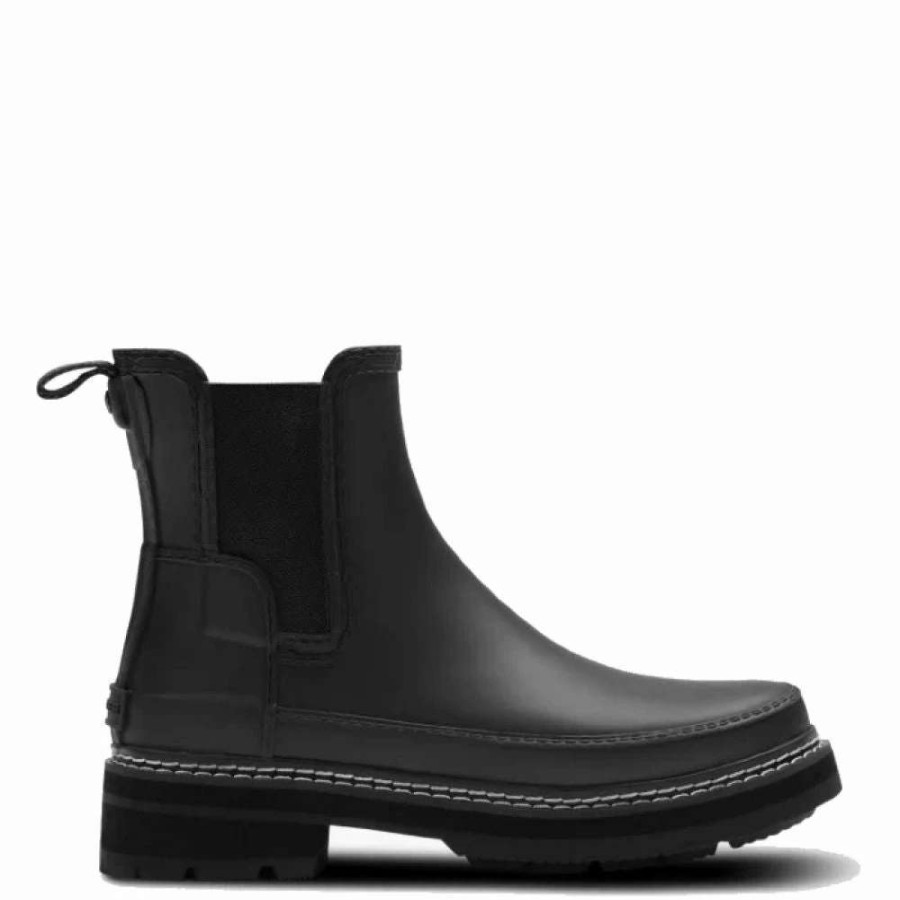 Ankle Boots * | Hunter Women'S Refined Stitch Detail Chelsea Boots In Black